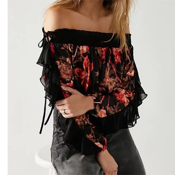 Free People Born To Love Bodysuit Top Midnight Combo Black - Picture 2 of 12